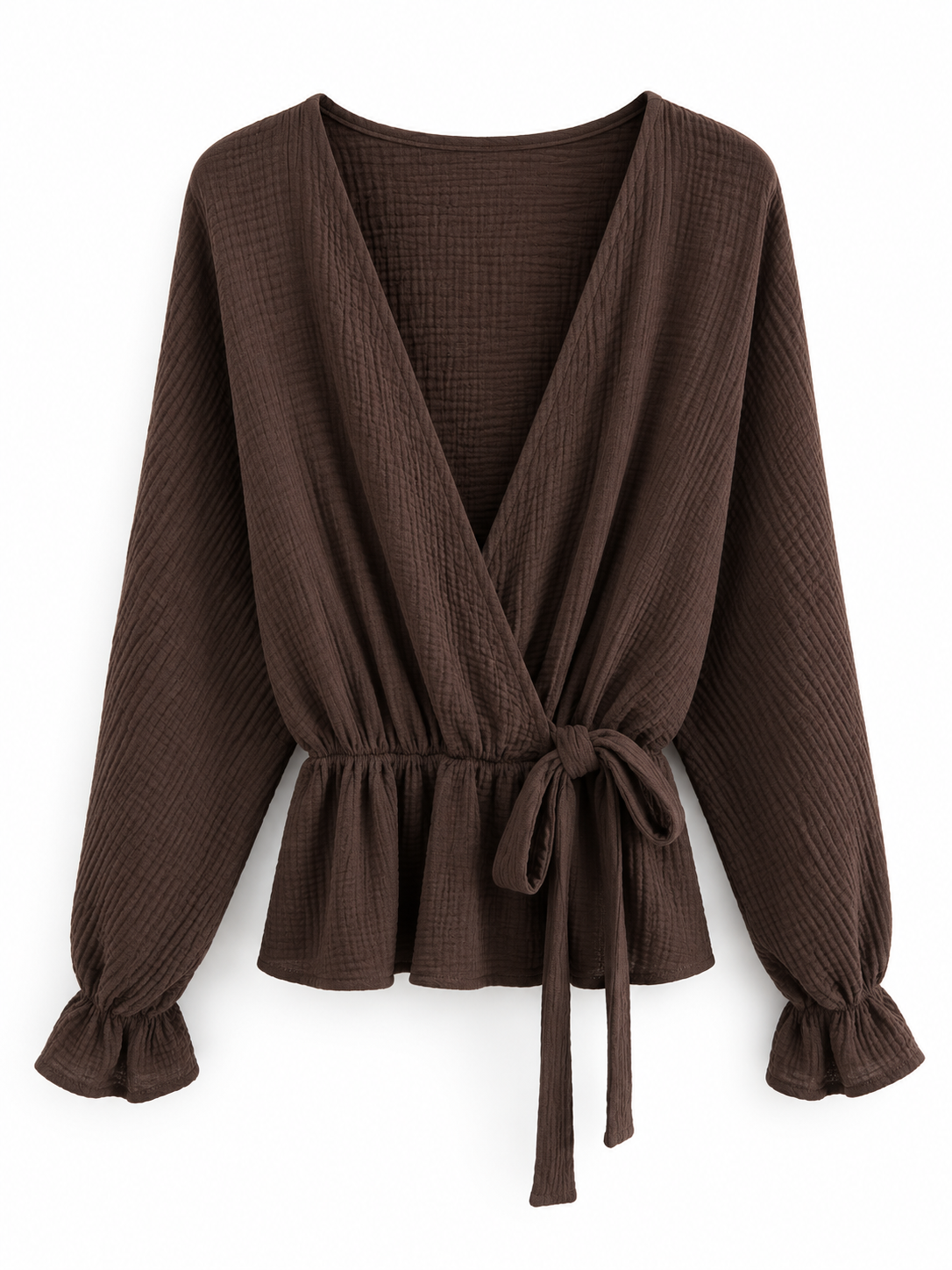 Musselin Wickelbluse mit Bindeband