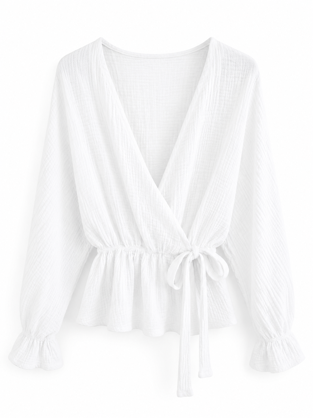 Musselin Wickelbluse mit Bindeband