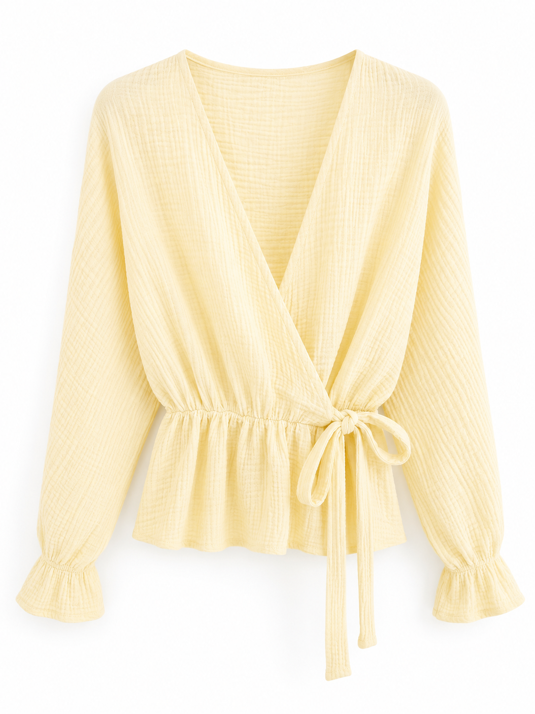 Musselin Wickelbluse mit Bindeband