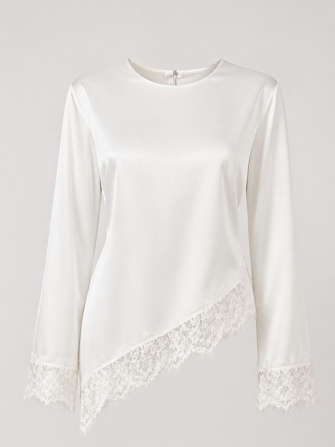 Satinbluse mit Spitze Caterina