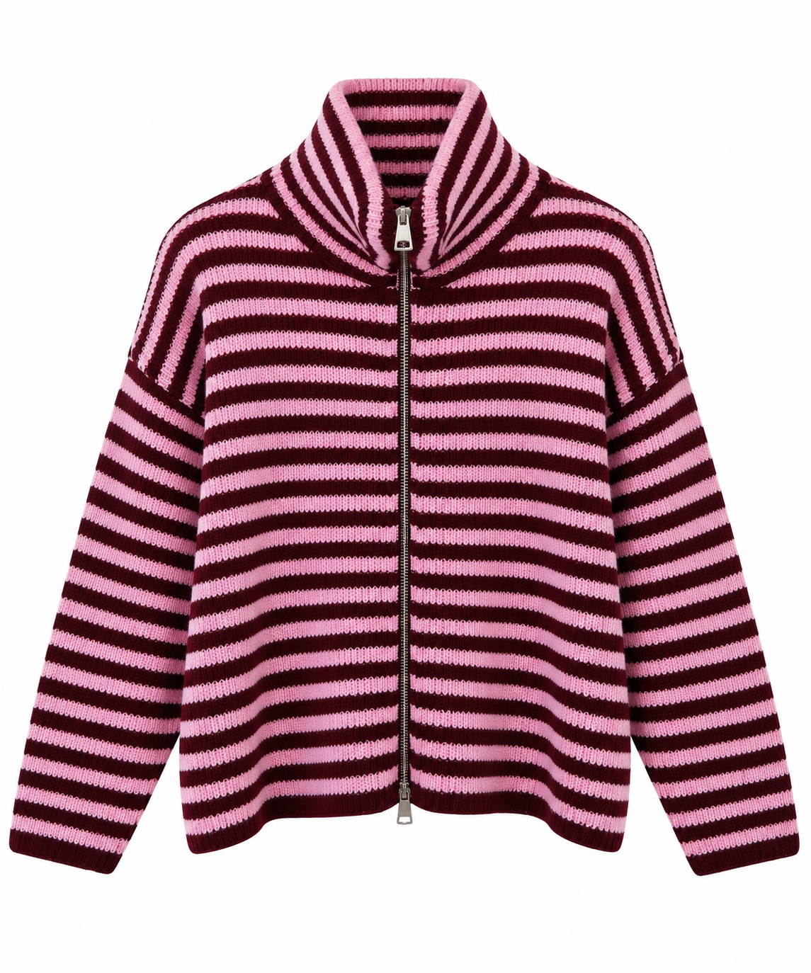 Striped ZIP Cardigan