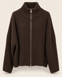 Strickjacke mit Zipper & Stehkragen