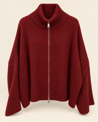 Strickjacke mit Zipper & Stehkragen
