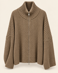 Strickjacke mit Zipper & Stehkragen