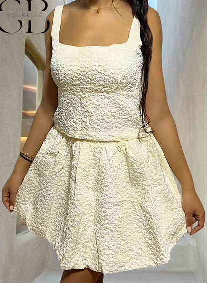 Lina Summer Dress – Eleganter Zwei-Teiler in Cream